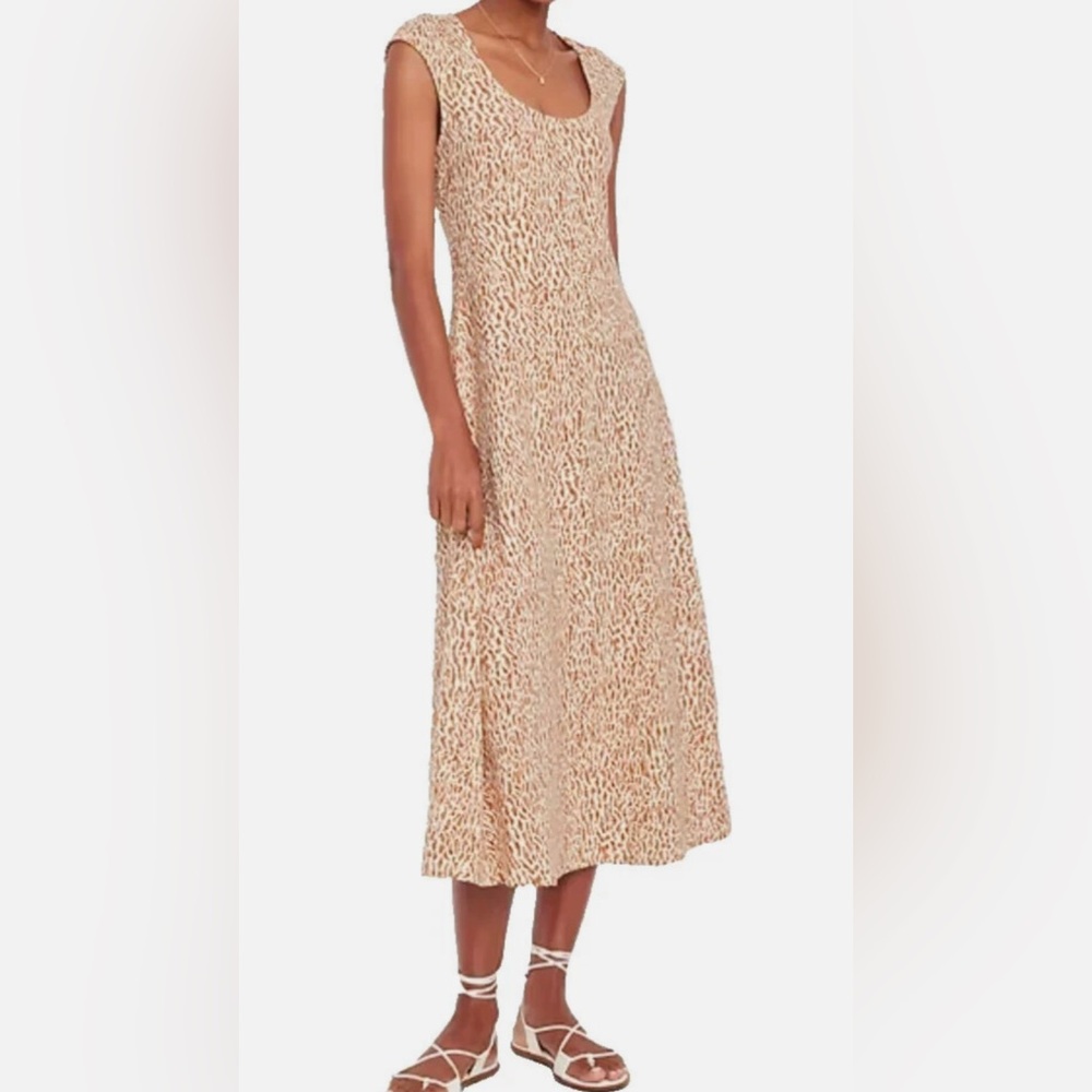 Old Navy Tan Leopard Print A-Line Dress